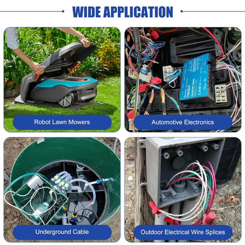 Electrical IDC 314-BOX Pigtail 3 Wire Connectors, EEEkit Self-Stripping Moisture-Resistant Pigtail Connectors for 22-14 AWG Cables, Robotic Lawn M...