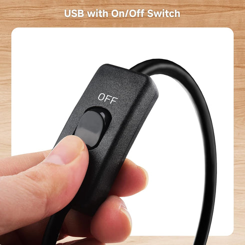 Cable Matters 2-Pack USB On Off Switch - 3ft, Support Data and Power, Short USBA Extension Cable with ON Off, USB Power Switch...