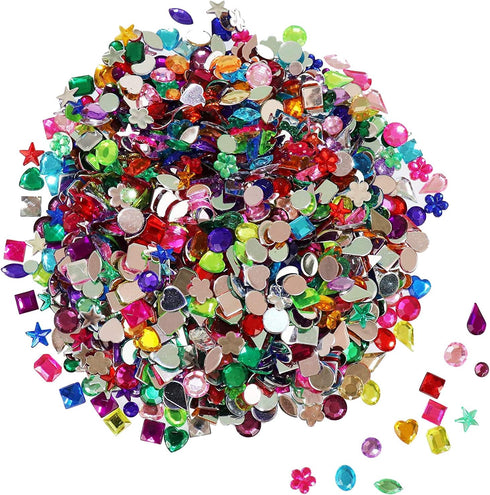 1200 Pcs Acrylic Flatback Rhinestones,12 Different Shape Gems for DIY Craft Jewels Gemstone Wedding Birthday Decoration (6-13mm) (Acrylic)...