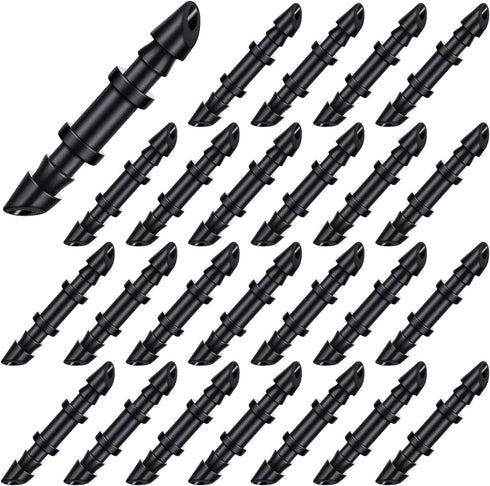 Mudder 300 Pieces Single Barbed Connectors 1/4 Inch Drip Irrigation Parts Drip Irrigation Barbed Coupling Fitting, Black...