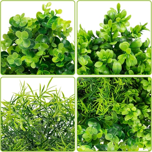 Ouddy Decor 6 Bundles Artificial Greenery Stems Mixed Fake Plastic Plants Eucalyptus Rosemary Faux Magnolia for Outdoor Indoor Garden Home Window ...
