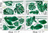 RW-1001 Removeable 3D Green Plants Wall Stickers DIY Fresh Leaf Home Wall Decoration Art Decor Wall Decal Peel and Stick Murals for Girls Kids Bab...