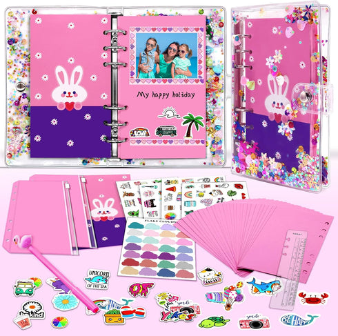 DIY Journal Kit for Girls, 6 7 8 9 10 11 12 13 Year Old Girl Gift Ideas, Birthday Gifts for Girls Age 6-13 Years Old and Up, Kids Scrapbooking Kit...