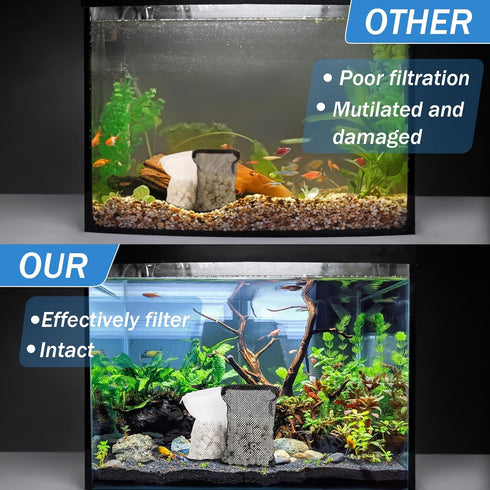 Sukh Pond Filter Media - Aquarium Filter Media 425g Filter Media Ceramic Rings for Aquarium Filter for Pond Fish Tank Canister Filter...