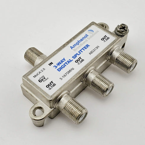 Amphenol 3-Way Digital Coaxial Splitter MoCA 2.5 ABS313H...