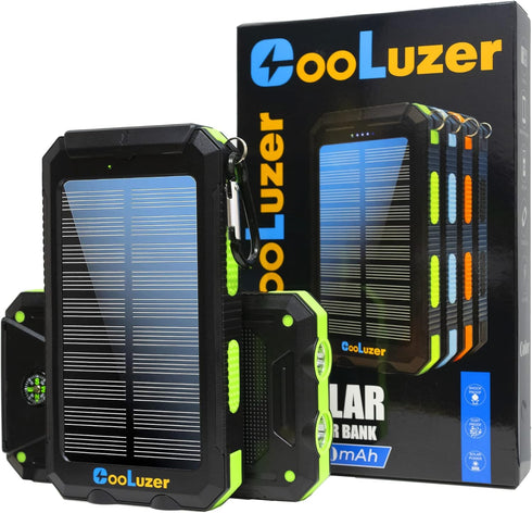 Solar Charger Power Bank 36800mah,18W PD 5V*3.1A Fast Charging,QC3.0 Portable Charger Solar Power Bank,IP67 Waterproof Camping Gear Accessory (Gre...