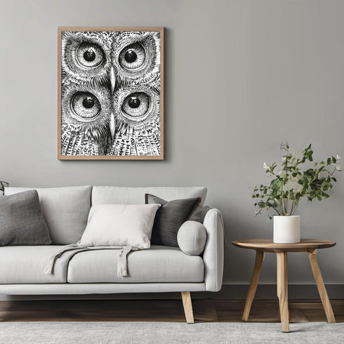 Posterizer 1 pcs-black and white owls-chic animal design poster 2-Art for Animal Lovers-Gift for Men Women Teens-Chic Home Decor- unframed wall ar...