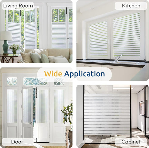 rabbitgoo Window Privacy Film, Frosted Glass Privacy Film, Window Frosting Cling for Glass, Non Adhesive Static Cling Front Door Covring, Anti-UV ...