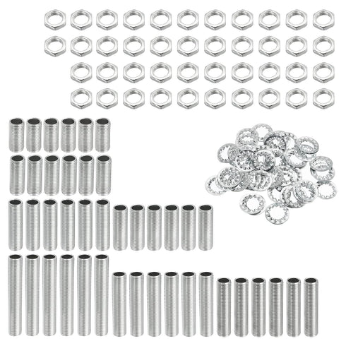MECCANIXITY Lamp Pipe Kit with Lock Nuts Teeth Washers 1/8IP Thread Fasteners Assortment for Chandelier Ceiling Light Repair Assembly DIY Hardware...