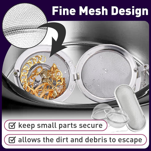 3-Pack Ultrasonic Cleaner Basket - Stainless Steel Basket for Ultrasonic Jewelry Cleaner - Ideal Parts Washer Basket...