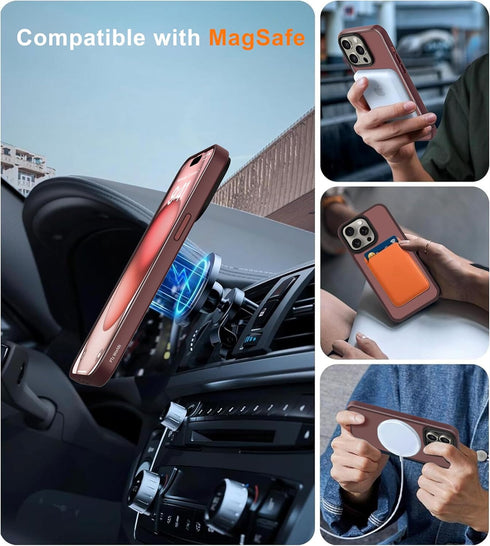 for iPhone 15 ProMax Case - Strong Magnetic Maroon Designed for iPhone 15 Pro Max Case 6.7”, Military Grade Drop Tested, Compatible with MagSafe, ...