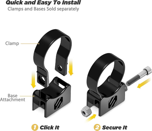 SCOSCHE PSC21006 BaseClamp 1.5” Tube Clamp for ATV's UTV's and Side x Sides...
