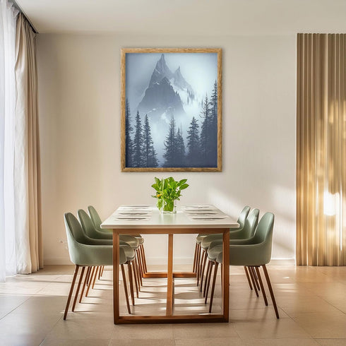 Posterizer 1 pcs-beautiful nature scene with evergreen trees and mountains 7-Landscape & Nature Art-Gift for Art Lovers-Decor for Home & Office- u...