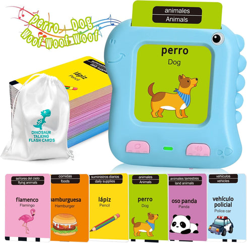 Toddler Bilingual Talking Flash Cards, 280 English & Spanish Sight Words,Kids Toddler Speech Therapy Toys for 2 3 4 5 Year Old Boys Girls,Preschoo...