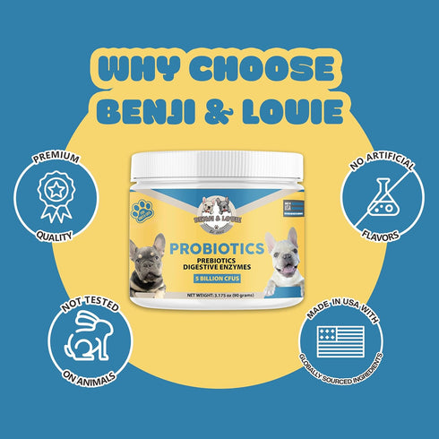 Dog Probiotics, Cat Probiotics, Probiotics for Dogs, Probiotics for Cat, 5 Billion CFUs + Prebiotics + Digestive Enzymes for Digestive Health & Im...