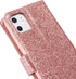 QLTYPRI for iPhone 11 Case Wallet Case Bling Shiny Glitter Flip Folio Case Full-Body Protective Cover Card Slots Magnetic Closure Kickstand Wrist ...