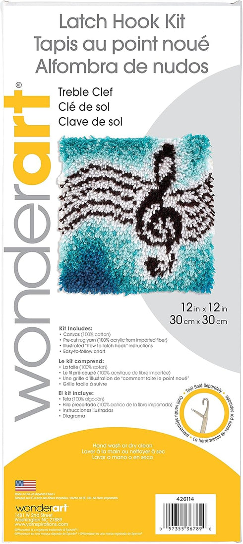 Wonderart Treble Clef Latch Hook Kit, 12" X 12"...