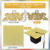 TKNOUS 10Pcs DIY Grad Cap Decorations - Gold Glitter Heavyweight Premium Construction Paper with Gold 2024 Graduation Charm for Graduation Cap Tas...