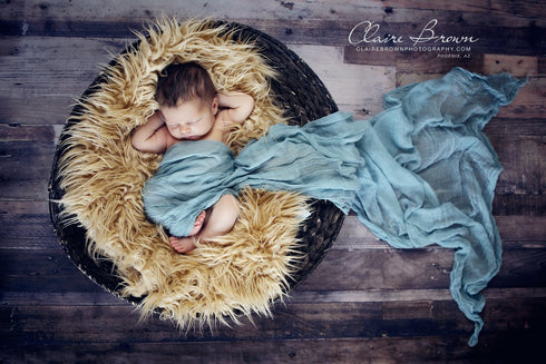 AMOS and SAWYER Light Camel Faux Mongolian Fur Photography Prop 18"x20", Newborn Prop, Basket Stuffer, Layering Blanket, Rug (Small)...
