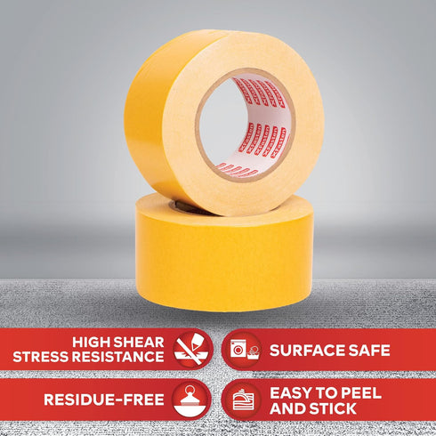 XFasten Double Sided Woodworking Tape 1-inch 180-Feet Total 3-Pack Double Stick Tape for Router Templates for Woodworking Tools; Wood Crafter Doub...