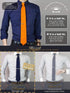 Men's Pointed Knit Tie Necktie Width 2.75 inches Washable Solid Color Orange...