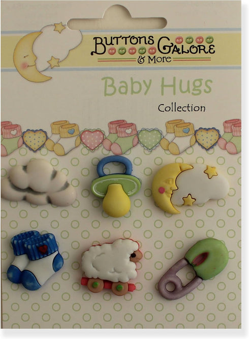 Buttons Galore Baby Hugs 3D Buttons-Set of 6 Cards...
