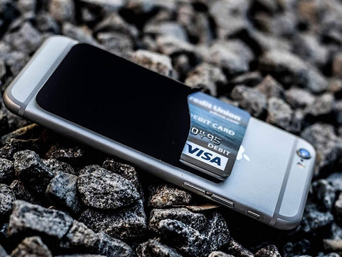 Cell Phone Card Holder for Back of Phone Case. Silicone Stick On Pocket Wallet for iPhone, Android & Other Flat Surfaces (Black 5 Pack)...