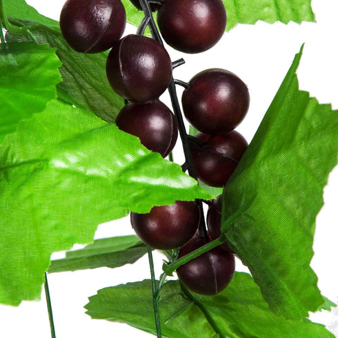 Meiliy 8FT 5pcs Artificial Greenery Chain Grapes Fake Vines Leaves Foliage Simulation Fruits for Home Room Garden Wedding Garland Outside Decorati...