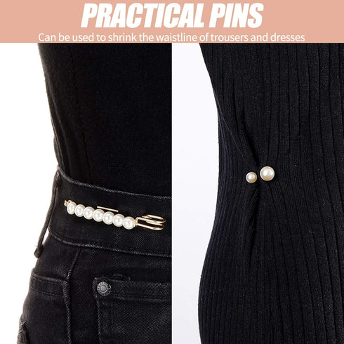 12 Pieces Faux Pearl Brooch Sweater Shawl Brooch Anti Exposure Neckline Safety Pin with Different Design for Women Girls...