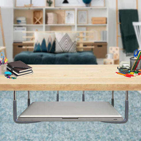 Skywin Rubberized Under Desk Laptop Mount - 3 Racks in 1 Set to Hold Under Desk Laptop Holder Organizer Rack with Screws (Laptop Not Included)...