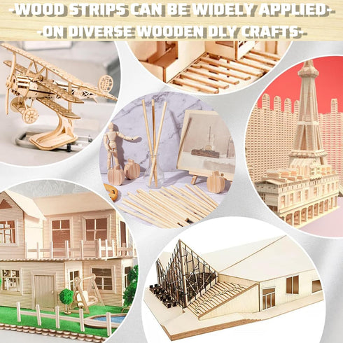 200PCS Balsa Wood Sticks for Crafts,1/8 x 12 Inch Unfinished Balsa Wood Strips Perfect for DIY Projects (1/8"x12"-200pcs)...