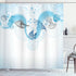 Ambesonne Nautical Shower Curtain, Marine Theme Seashells Ocean Waves Fishes Seahorse Swirls Curves and Bubbles, Cloth Fabric Bathroom Decor Set w...