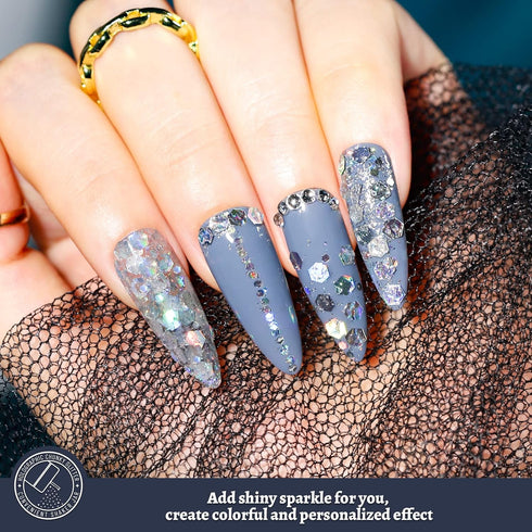 LEOBRO Glitter, 160G/5.64OZ Silver Glitter, Holographic Chunky Glitter, Craft Glitter for Resin, Metallic Iridescent Glitter Silver Chunky Glitter...