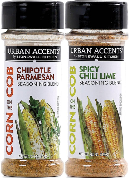 Urban Accents Corn on the Cob Vegetable Seasoning, Chile Lime and Chipotle Parmesan (2-pack)...