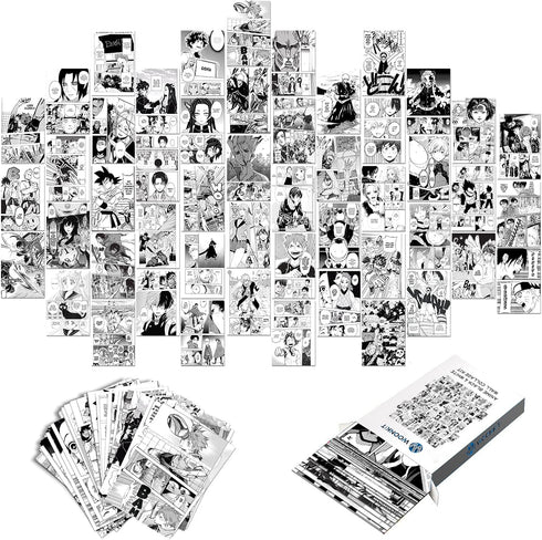 WOONKIT Anime Posters Pack - 50PCS 4X6 INCH MHA Anime Wall Collage Kit for Bedroom Wall, Dorm Decor, Teen Room Aesthetic...