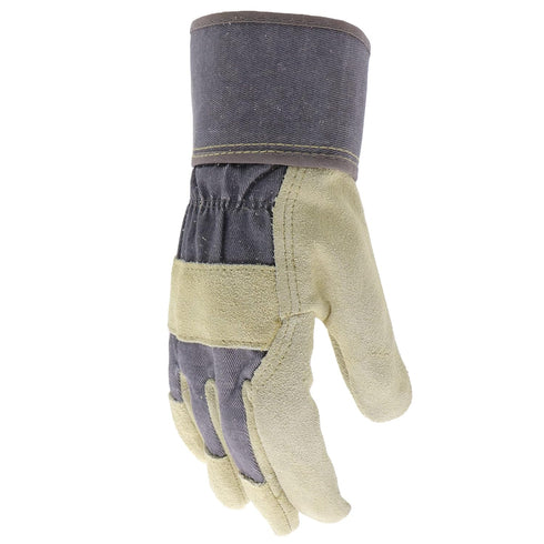 BOSS (B71001-WML) Women's Guard Split Cowhide Leather Palm Work Gloves, Extended Safety Cuff,Medium/Large, Blue/Cream...