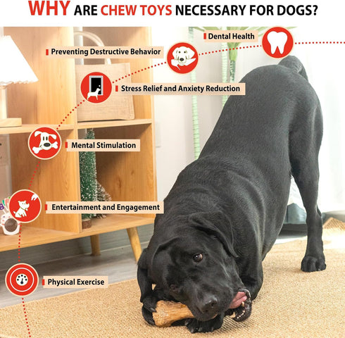 Dog Chew Toys Pine Wood and Nylon Tough Dog Toys for Aggressive Chewers Real Bacon Indestructible Dog Toys to Keep Them Busy...