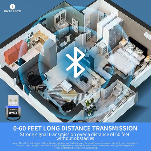 USB Bluetooth 5.4 Adapter for PC 2024, Plug and Play Bluetooth Dongle Receiver with BR+EDR+BLE+LMP13.X, Long Range Support Windows 11/10/8.1 for D...