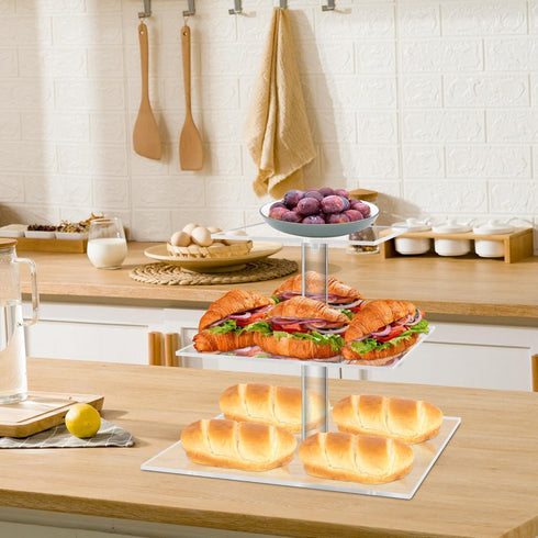 YestBuy 3 Tier Cupcake Stand, Clear Cupcake Display Stand, Acrylic Cupcake Tower for 24 Cupcakes, Premium Cupcake Dessert Muffin Holder for Pastry...