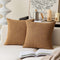 Kevin Textile Decorative Throw Cushion Covers Farmhouse Cushion Case Indoor Outdoor, Set of 2, 20 x 20 inches (50x50cm), Hazel Brown...