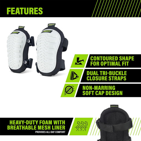 AWP Non-Marring Roofing Sub-Floor/Underlayment & Tile Knee Pads with Heavy Duty Foam Padding, Breathable Air-Mesh Interior and Non-Marring Caps | ...