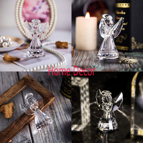 HDCRYSTALGIFTS 3inch Crystal Guardian Angel Figurine Paperweight Decor Glass Angel Statue Ornaments Art Collectible Gift for Women (Clear)...