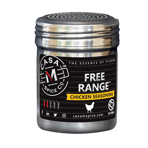 Casa M Spice Co Free Range Chicken Seasoning • Low Sodium • No MSG • Gluten Free • BBQ Spices (Original, Stainless Shaker (with 1-cup seasoning))...