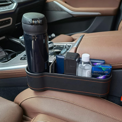 Amiss Car Seat Gap Filler Space Storage Box, Console Coin Side Pocket,Multi-Function Automotive Front Seat Tray Crevice, Extra Cup/Sunglass Holder...