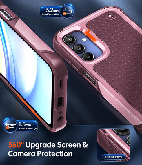 LeYi for Samsung Galaxy-A15-5G Case: Galaxy A15 5G Phone Case with Screen Protector, Dual Layer Protective Hard PC Back & Soft Bumper Resilient Sh...