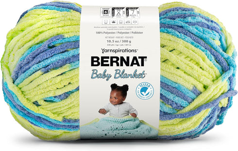 Bernat BABY BLANKET BB Handsome Guy Yarn - 1 Pack of 10.5oz/300g - Polyester - #6 Super Bulky - 220 Yards - Knitting/Crochet...