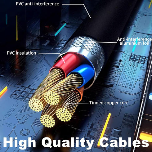 Poyiccot 3.5mm Splitter Mic and Audio Cable, 3.5mm Headphone Splitter 1 to 4 Ways (1/8") TRRS Male to Female Aux Headphone Cable for Earphone & He...
