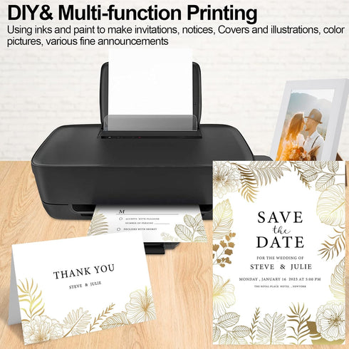 White Cardstock, 8x10 Cardstock Paper, 250gsm Thick Cardstock, Smooth Card Paper,90 Lb Heavy Card Stock Paper, Printer Paper For Stationary Printi...