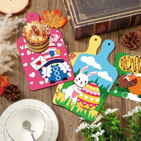 Mini Wooden Cutting Board Small Charcuterie Boards for Craft with Handle Unfinished DIY Cooking Board for Kitchen Decor Vegetable Fruit Supply(11....