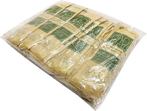 KingSeal FSC Certified Disposable Wood Cutlery Kits, Bulk Pack, Sustainably Sourced - Spoon, Fork, Knife with Bleach-Free Napkin - 1 Bag of 25 Set...